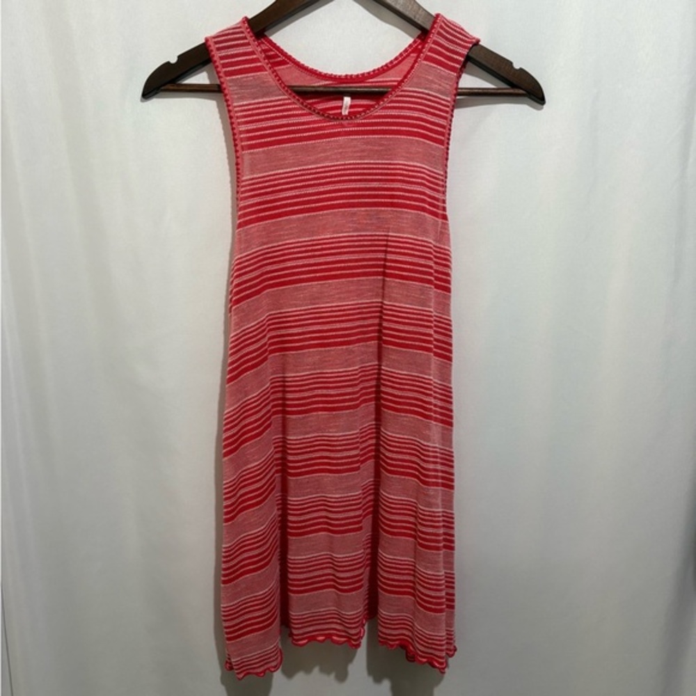 Free People Striped Tank Top Small Red Flowy Boho‎ Tunic